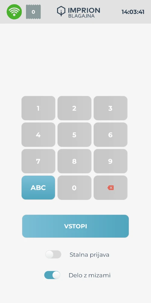 Osnovno prijavno okno