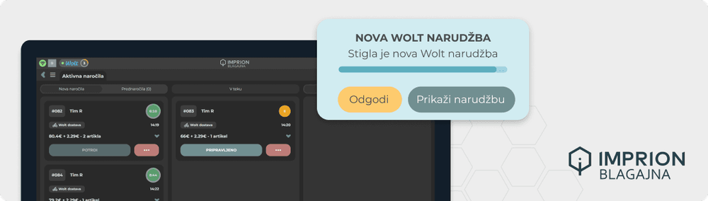 Wolt potpuno integriran u Imprion blagajnu – pojednostavite narudžbe i povećajte učinkovitost