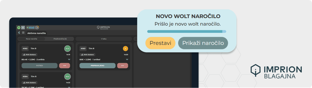NOVOST: Wolt popolnoma integriran v Imprion blagajno!